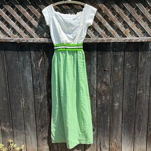 Vintage 1960’s Mr. Mort eyelet & gingham dress